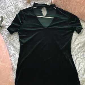 Green V-Neck Shirt